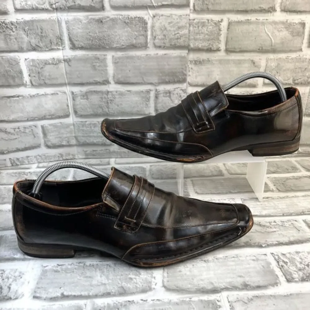Giorgio Brutini Men’s 10.5 Brown Copper Leather Square Toe Loafer Dress Shoes